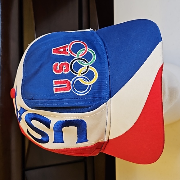 VINTAGE 1996 USA OLYMPIC HAT CAP RINGS ORIGINAL RED WHITE BLUE Usa - Picture 1 of 12